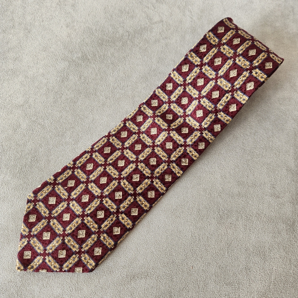 Robert Talbott Best of Class necktie burgundy gold 100% italian silk tie formal